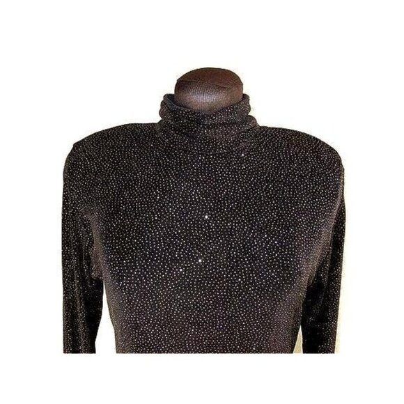 1980s bodycon dress in sparkly stretch fabric by Carol Anderson California - Picture 4 of 11
